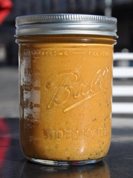 Moroccan Carrot & Red Pepper Soup in a Mason Jar