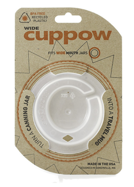Cuppow Canning Jar Drinking Lid - Wide Mouth, Clear